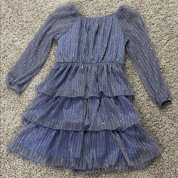 Speechless Blue and Iridescent Kids Dress - Picture 10 of 16